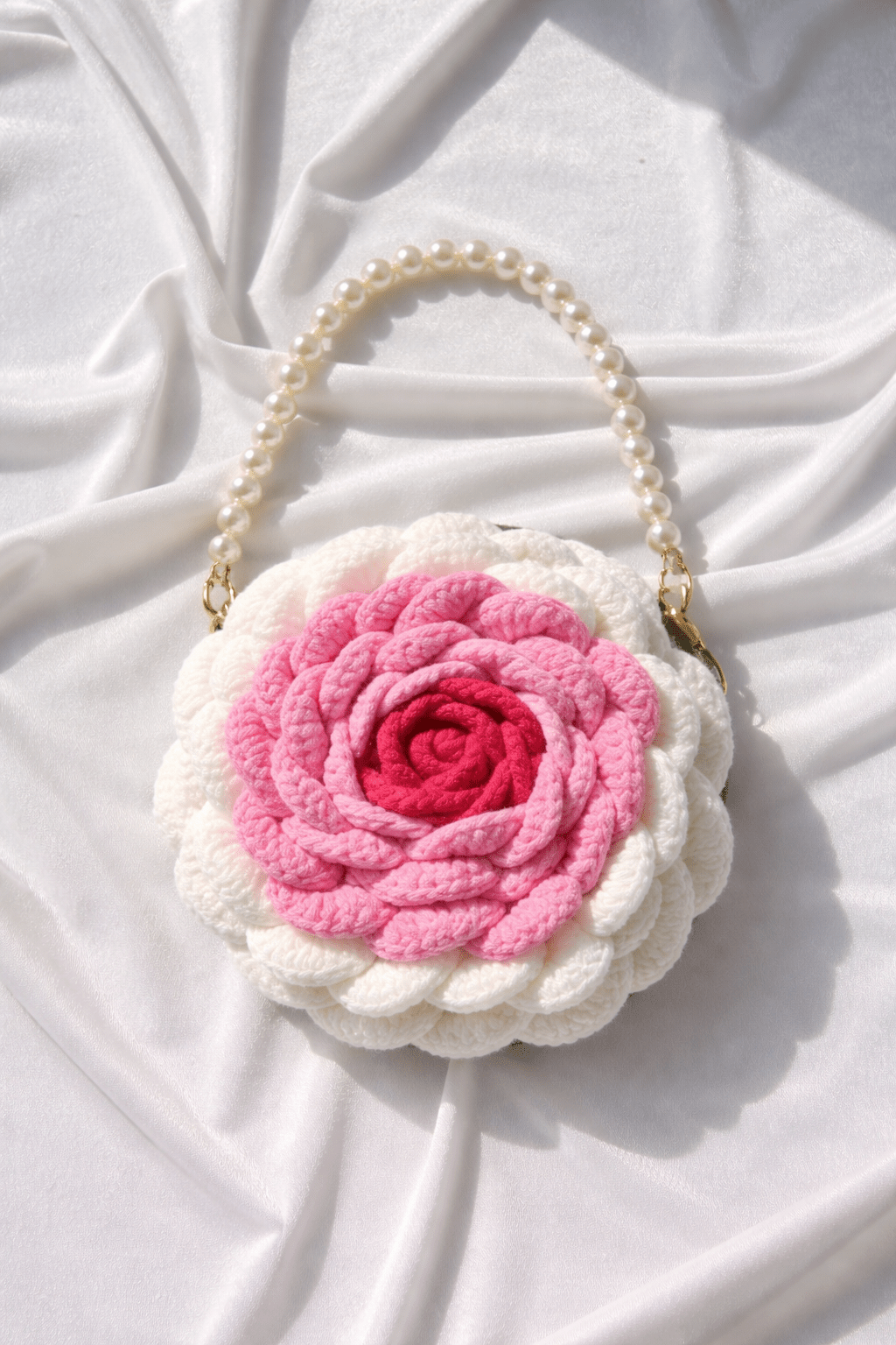 Handmade Crochet Double Side Rose Purse – Elegant Floral Crochet Handbag | Crochet By Pihu - Crochet By Pihu