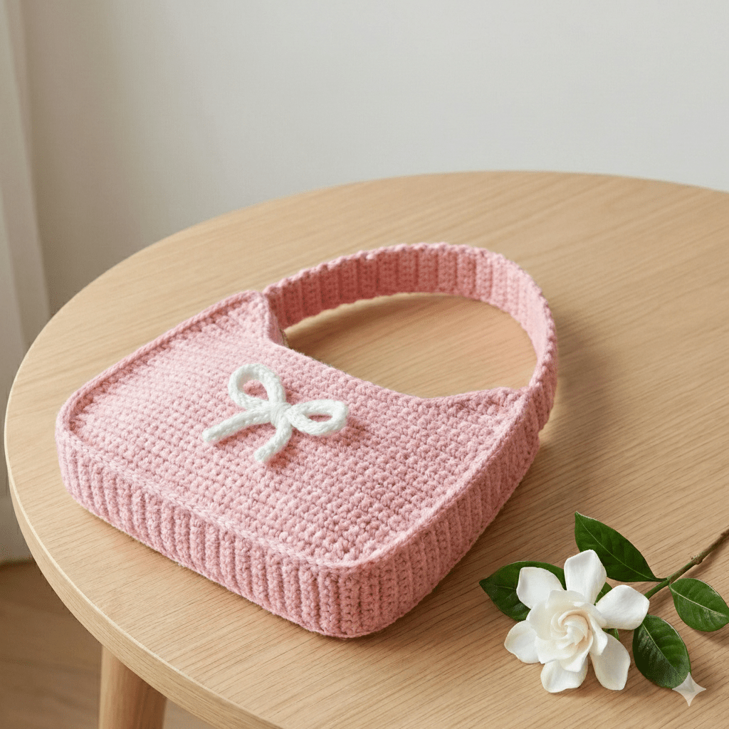 Handmade Crochet Mini Handbag with Bow – Cute Crochet Purse | Crochet By Pihu 🧶🎀 - Crochet By Pihu