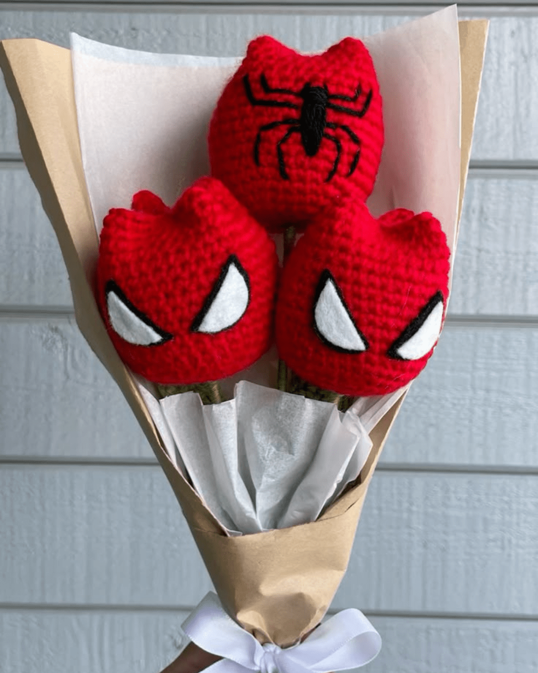 Handmade Crochet Spider Hero Bouquet – Amigurumi Superhero Gift | Crochet By Pihu - Crochet By Pihu