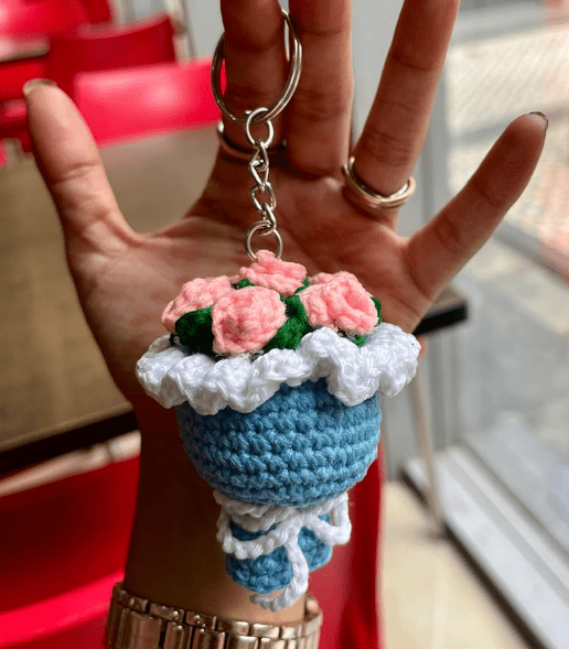 Handmade Crochet Strawberry Cake Keychain – Cute Amigurumi Bag Charm | Crochet By Pihu - Crochet By Pihu