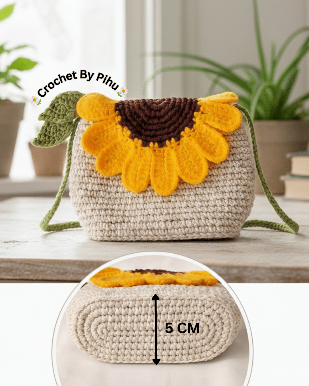 Sunflower Bloom Crochet Sling Bag - Crochet By Pihu